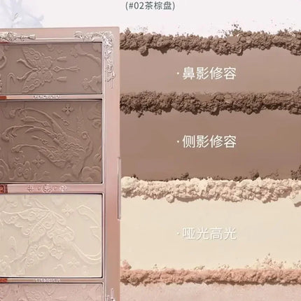 Flower Knows Makeup Butterfly Cloud Collar Collection Embossed Highlight&Contour Luminador Contouring Kit Palette Face Powder I