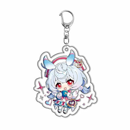 Genshin Impact Sigewinne Arlecchino Charlotte Keychain Anime Game Backpack Pendant Acrylic Accessories