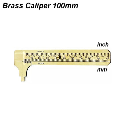 1pc Brass Vernier Caliper, Mini Precision Measuring Tool with Metric & Imperial Scale, Pocket Size Slide Gauge for DIY