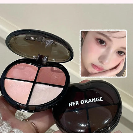 Herorange Sweetheart Blush Cream｜Four Colors in One, Delicate and Skin-Friendly, Brightens and Contours with Full Vitality