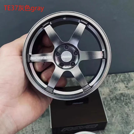 Wheel Model Car Ornaments RAYS Metal Wheel RID Aluminum Alloy Simulation Forging Wheel Modification Creative Desktop Toy