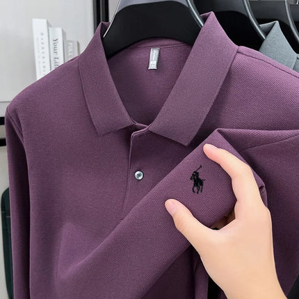 100% cotton fashionable spring autumn new Paul brand embroidered T-shirt men's comfortable skin-friendly long-sleeved polo shirt