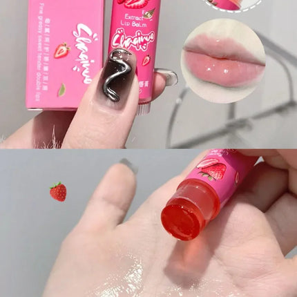 Jelly Fruit Lip Balm Plant Extract Moisturizing & Nourishing Lip Pomade Lasting Hydrating Lip Gloss Care Juicy Peach Lipsticks