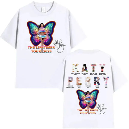 The Lifetimes World Tour T-shirt Katy Perry Merch T Shirt Oversize Y2k Women Men Causal Cotton Short Sleeve Harajuku Streetwear