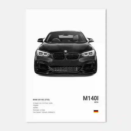 Pop Black And White Poster Wall Art Luxury Supercar F80 M3 M140 GTR HD Oil On Canvas Print Home Living Room Bedroom Decor Gift