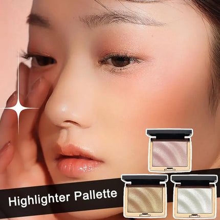3Colors Facial Highlighter Makeup Palette Face Lasting Glow Brighten Contour Shimmer Powder Illuminator Highlight Cosmetics tool
