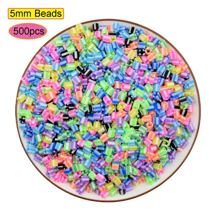 DIY Plastic 5mm Perler Hama Beads Fuse Beads Toys Eco-friendly Material Pegboard Iron Pixel Puzzle Birthday Gift for Boys Girls