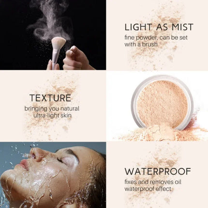 Matte Face Pressed Powder 24 Hours Oil Control Natural Setting Powder Foundation Full Coverage Waterproof Lasting Makeup