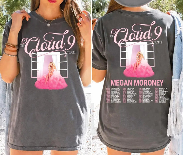 Vintage Megan Moroney Cloud 9 Tour Shirt, Pink Dress Graphic, Cloud 9 Tour Shirt, Pink Megan Moroney Music Album T-Shirt