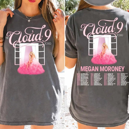 Vintage Megan Moroney Cloud 9 Tour Shirt, Pink Dress Graphic, Cloud 9 Tour Shirt, Pink Megan Moroney Music Album TShirt