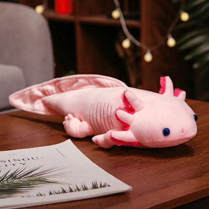 23-80cm Cute Soft Colorful Newt Plush Toy Kawaii Keychains Stuffed Cute Axolotl Salamander Fuzzy Plush Fish Appeasing Kids Gift