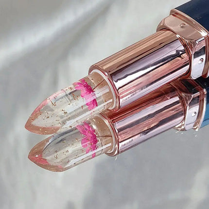 Temperature Color Changing Lip Balm Crystal Jelly Flower Lipstick Gloss Nutritious Lasting Moisturizing Non-Stick Cup Makeup New
