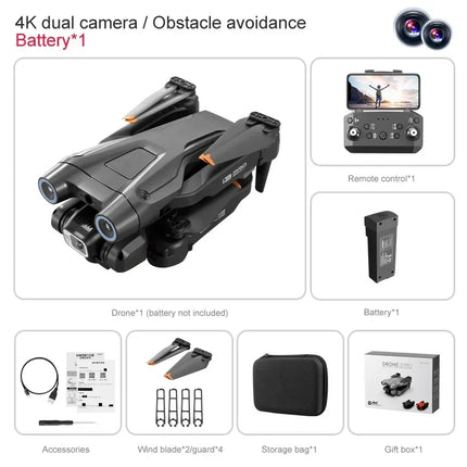 NEW i3 Pro Foldable Quadcopter Drone: 4K HD Dual Camera, Optical Flow, RC Toy with Gifts