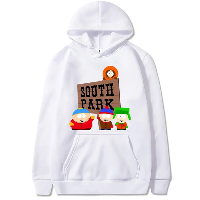 South Park Print Fashion New Graphic Hoodies Men Nuevo En Sudaderas Black White Clothing Design New Sudaderas Para Hombre