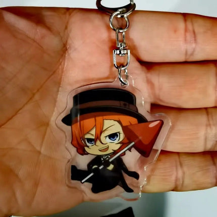 Anime Bungou Stray Dogs Arcylic Keychain Atsushi Nakajima Dazai Flower Key Chain Women Men Accessories Bag Pendant Chaveio Gifts
