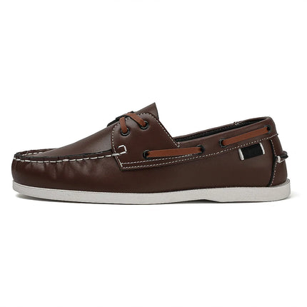 Men's Trendy Apron Toe Loafer Shoes, Slip On Comfy Non Slip For Outdoor Walking Traveling, Spring And Summer