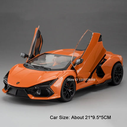1:24 Countach LP500S REVUELTO Model Toy Supercar Alloy Diecast Sound Light Pull Back Doors Opened Mini Sports Car for Kids Gifts