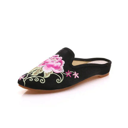 Chinese Style Summer Harajuku Slippers Women Shoes for Women Fashion Casual Vintage Embroidery Ethnic Style Streetwear