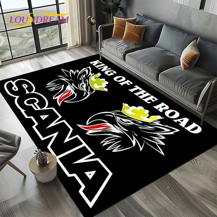 2025 New 3D S-Scania Top Class Truck Lorry Cartoon Rug Carpet for Living Room Bedroom Home Decor, Floor Mat Non-slip Sofa Doormat