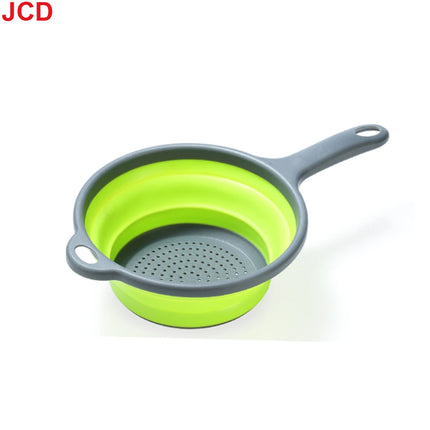 JCD 1pcs Fruit Vegetable Washing Basket Foldable Strainer Silicone Colander Dish Collapsible Drainer Filter Kitchen Storage Tool
