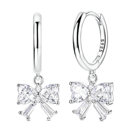 Orstarry 925 Sterling Silver Crystal Circular Eardrops Drop Earrings Women Earrings Charm Fashion Versatile Party Jewelry Gifts