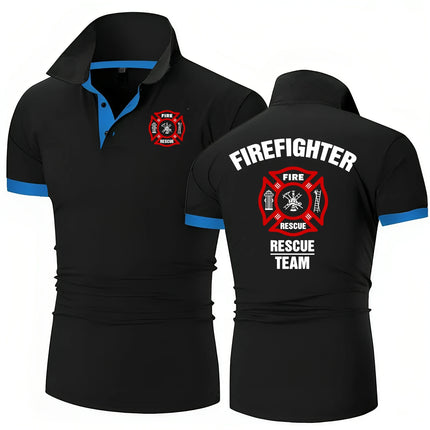Firefighter Rescue Team Polo Shirt Fashion Men's Summer Short Sleeve High Quality Casual All-Match Slim Fit Polo Shirts Tops