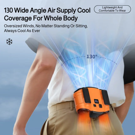 Outdoor Double Air Outlet Fan Portable Waist Hanging Neck Strong Dual Air Vents Fans For Travel Sports Courier Outdoor Working
