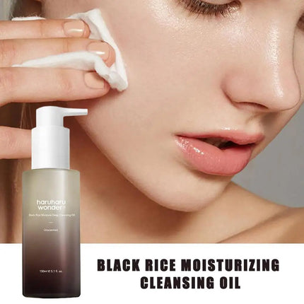 Korean Haruharu Black Rice Moisture Deep Cleansing Oil Moisturizing Daily Makeup Remover Oil Delicate foam Deep Pores Cleaning