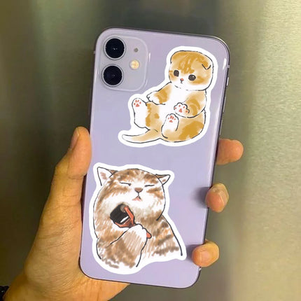50/100pcs Cute Cartoon Cat Stickers Laptop Pad Phone Fridge Scrapbooking Funny Animal Decal Sticker for Kids Gift Toy