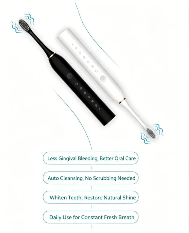 Electric Ultrasonic Toothbrush 6-Speed USB Rechargeable Waterproof Soft Bristles for Adults And Couples