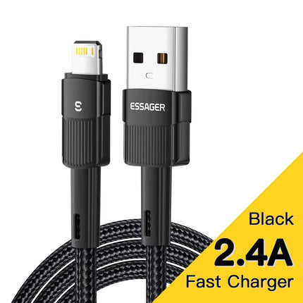 Essager USB Cable For Iphone14 13 12 11 Pro Max Xs Xr X SE 8 7 6 Plus Fast Charging Mobile Phone Data Line For Ipad Charger Wire