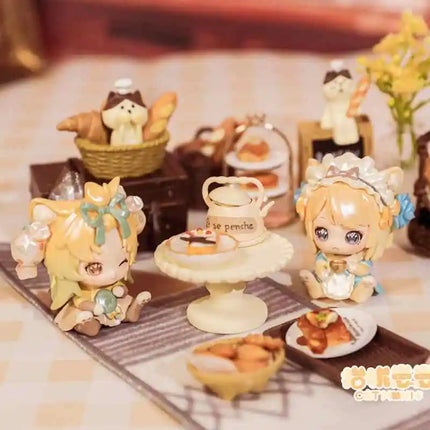 Hot Original Moni Cute Cat Kitten Office Blind Box Table Display A Surprise Toy  For The Girl'S Birthday Present Cute Kawaii Gif