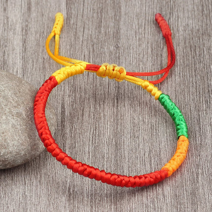 Handmade Countries Flag Color Bracelet Green White Red Rope Italy Mexico Ireland Bangles Adjustable Size Bracelets Couple Gift