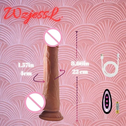 Realistic Soft Silicone Dildo with Suction Cup Vibration Heating For Women Masturbation G-spot Adult Sex Toys Anal Stimulation
