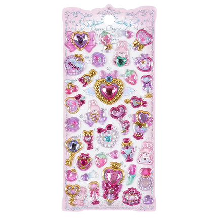1pc/4pcs Kawaii Delicate 3D Relief Stickers Gemstone Gilding Stickers Scrapbooking Diy Journal Stationery Sticker Deco School