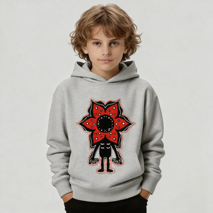 Eddie Munson Demogorgon Hoodie for Kids Cannibal Flower Print Cotton Sweatshirt for Boys and Girls Perfect for Cosplay