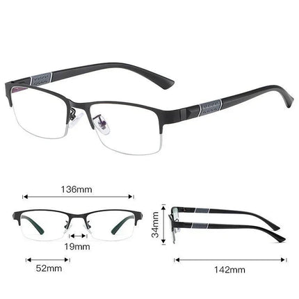Smart Photochromic Near Sight Sun Glasses for Business Women Men Retro Metal Half Frame Myopia Eyewear Anti-UV Minus Goggles