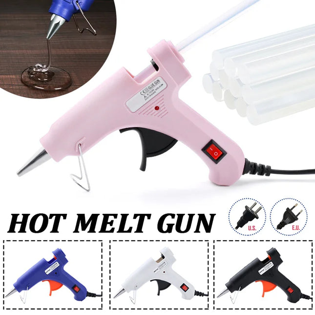 20W Hot Melt Glue Gun Car High Temperature Thermo Electric Tool Industrial Mini Guns With 7x150mm Glue Sticks Car Repair Tool