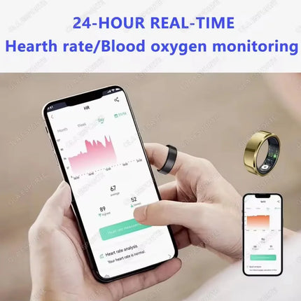 2025 Smart Ring Blood Pressure Heart Rate Sleep Monitoring Smartring IP68 & 5ATM Waterproof Multi-sport Mode Smartring Man Women
