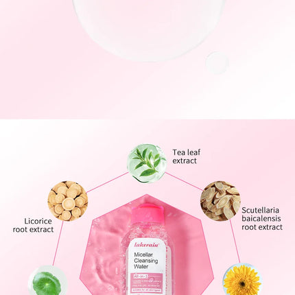 Micellar Cleansing Water-Gentle Makeup Remover for Face & Eyes-Effectively Removes Waterproof Mascara & Long-Lasting Lipstick