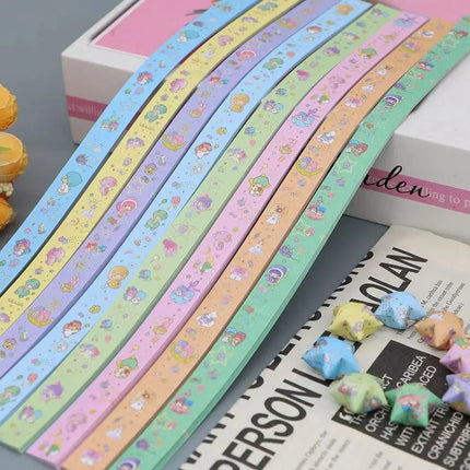 Star Paper Strips Origami Stars Paper Handmade Paper Craft Star Folding Paper Lucky Colorful Cartoon Star Folding Paper