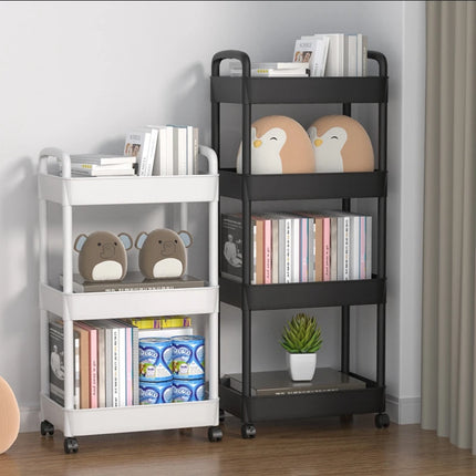 Home Living Room Snack Cart Storage Rack, Kitchen Storage Rack, Bathroom Floor Standing Multi-Layer Movable Storage Rack