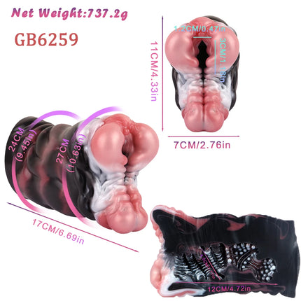 GEEBA Dual Channel Soft Silicone Male Masturbator Realistic Vagina Pocket Pussy Men's Stroker Adult18+ Onahole Sex Toys For Men