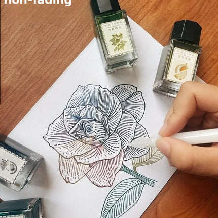 MAJOHN 18/50ml Fountain Pen Ink Cartridge Refill Various Color Glass Bottled Fountain Pen Ink Stationery Office School Supplies