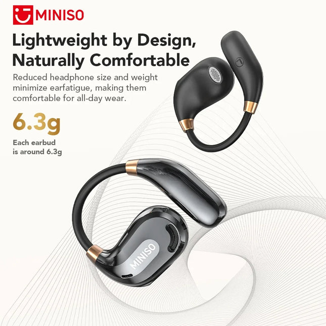 【MINISO MS209】 Bluetooth V6.0 Earphones AI OWS Wireless Headphones Music Stereo Translation Headphones Low Latency Long- life