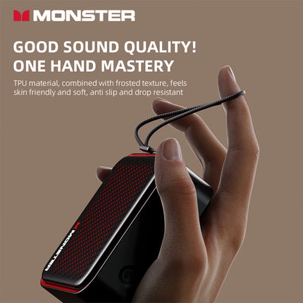 Monster DS01 Outdoor Portable Wireless Speaker BT V6.0 IP67 Waterproof 1500mAh High Fidelity Mini Subwoofer Customized Acoustics