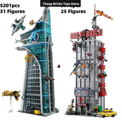 Cheapest 2026 Moc The Bugle Building Of Daily Avengers Tower Bricks Building Blocks Model Christmas Toy for Family Decor Gifts