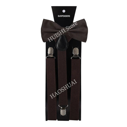Hot Sale Suspenders Bowtie Sets Mens Women Boys Party Wedding Y-Back Shirt Braces Butterfly Belt Bow Tie Suit Accessories Gift