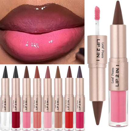 Tapered Lip Liner Lipstick Pen Matte Black Brown Velvet Lipstick Outline Contour Lipliner Water Mirror Moisturizing Lip Gloss