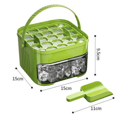 Hot Food-grade Ice Cube Mold Bucket, Press-type Ice Cube Mold, Refrigerator Frozen Ice Cube Food Storage Box Tray